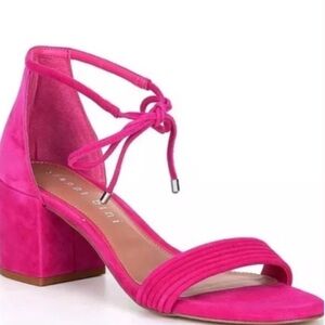 Gianni Bini Magenta Velvet Block Heel